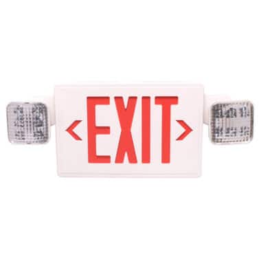 Red LED Exit Sign with Emergency Lighting