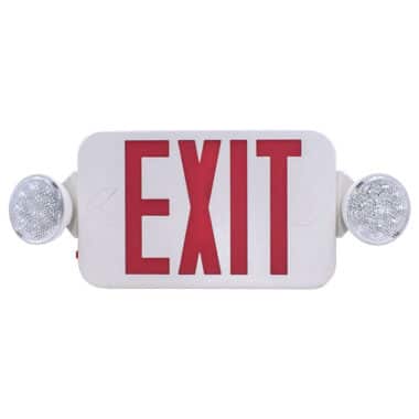 Red LED Exit Sign and Lighting Single Faced