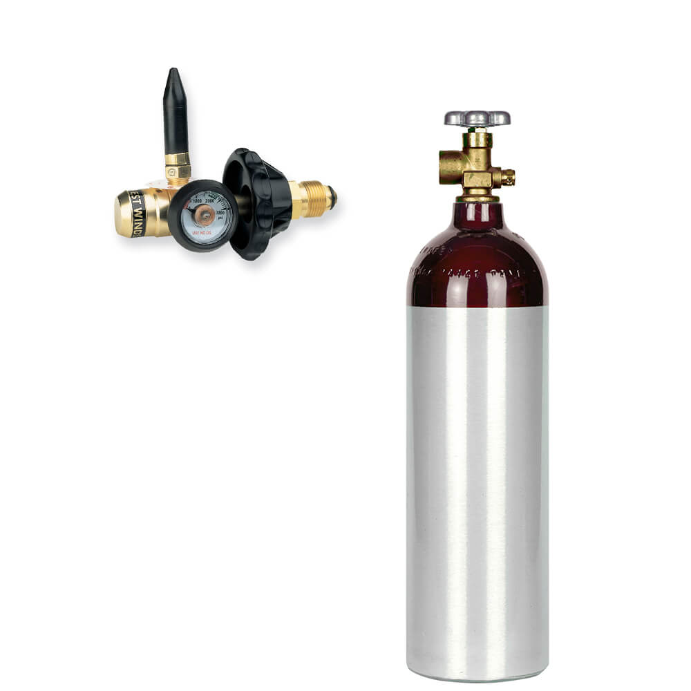 New Helium Balloon Kit with 22 Cu ft Cylinder and Filler Inflator Valve, Red