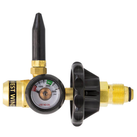 Helium Balloon Regulator with Filler Valve and Gauge Gas Cylinder Source