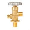 Sherwood CO2 Gas Cylinder Valve - CGA320 Outlet, 1.125-12 UNF Inlet, 3000 PSI Brass Valve