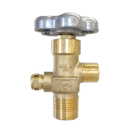 CGA580 3/4 NGT x 1/2 Gas Cylinder Valve For Use W/ Nitrogen/Argon/Helium