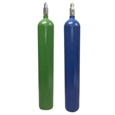 Lightweight Steel oxygen Medical E cylinder and 23 cuft Nitrous cylinder - reconditioned